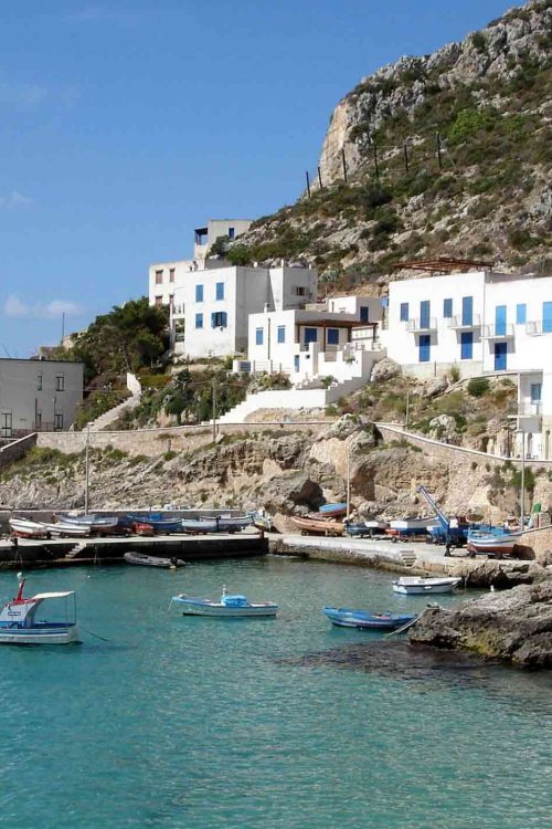 Typical buildings of the Egadi islands overlooking the sea