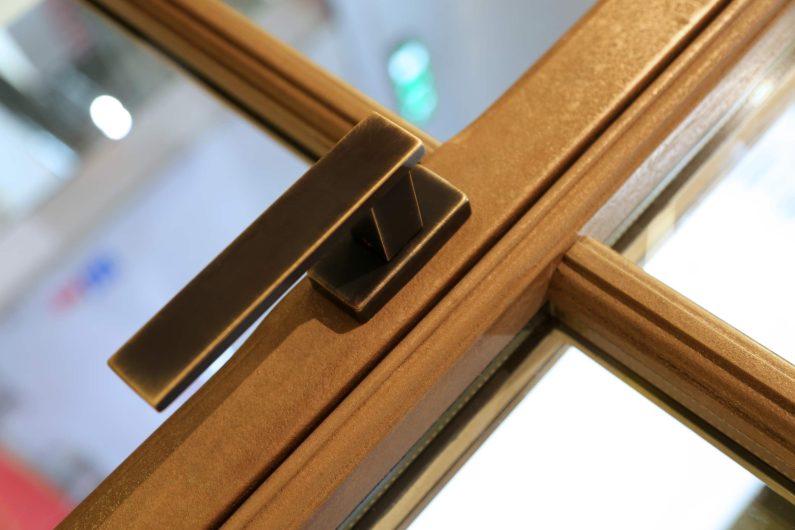 Detail of Skyline Classic French door with bronze effect paint